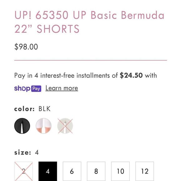 NEW UP! Bermuda 22” Shorts Slimming Black Size 4 - Picture 9 of 11